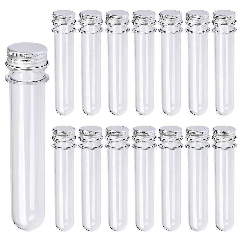 30 Pcs 40ml Plastic Test Tubes With Screw Caps Reusable Transparent Container Tubes Transparent Tes