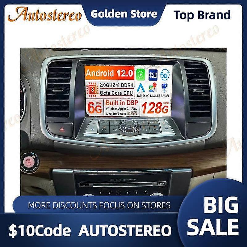 4G LTE 128GB Android12 For NISSAN Teana 2008-2012 Touch Screen Car Auto Radio Navigation GPS Multimedia Player Recorder Headunit