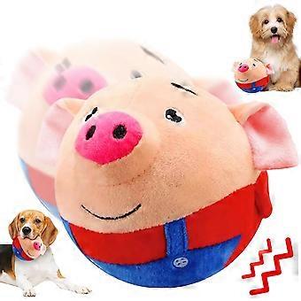 Moving Pet plysj leketøy, gris plysj leketøy, flytte hunden leketøy, interaktive hunden ball leker, riste sprette flytte myke plysj dyr leketøy, hund trening ball pet bite-