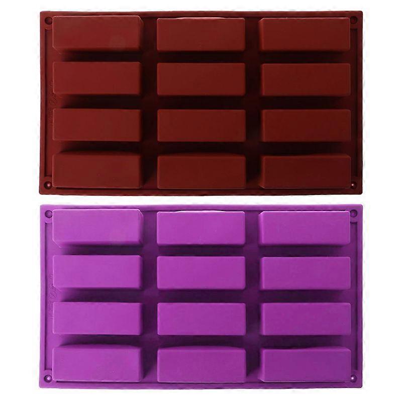 12 Cavity Rectangle Silicone Soap Cake Mold Candy Baking Bakeware Mould Ice Cube
