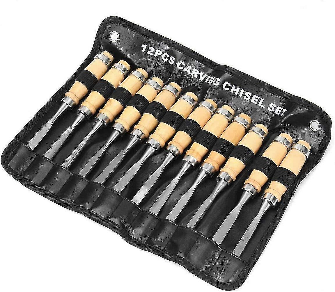 12pcs Wood Carving Chisel Set Woodworking Professional Hand Tool Gouges