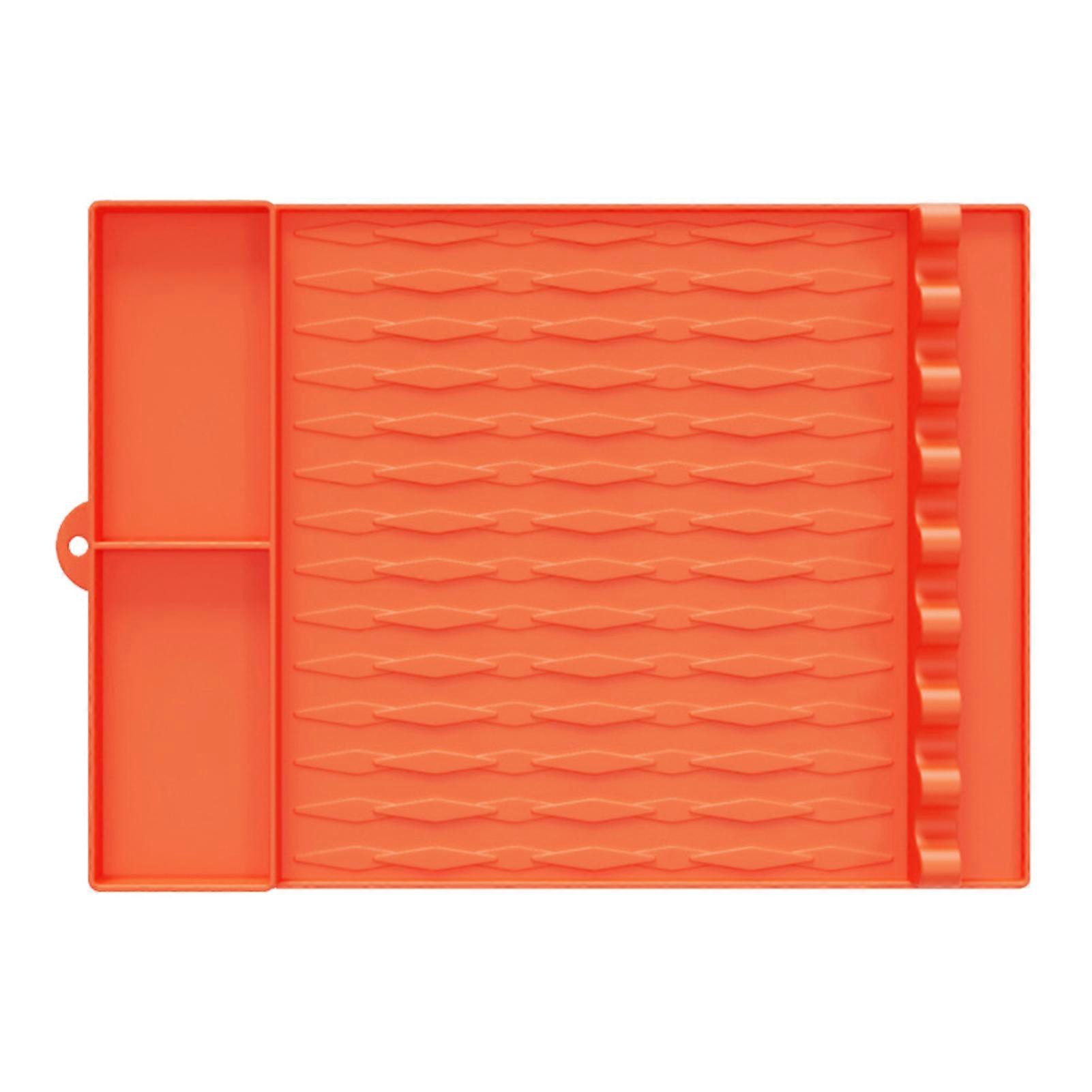 Griddle Mat Silicone Non-Slip Grill Tool Mat with Drip Pad for BBQ Heat Resistant Grill Table Mat for Utensil Storage Easy to Clean Kitchen Counter Pr