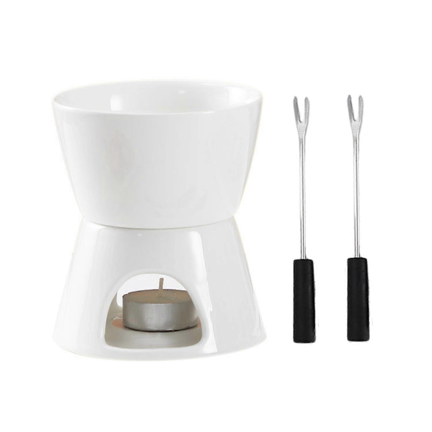 Chocolate Fondue Mugs with Forks Melting Cups for Chocolate Butter Ceramics Hot Pot Set Cheese