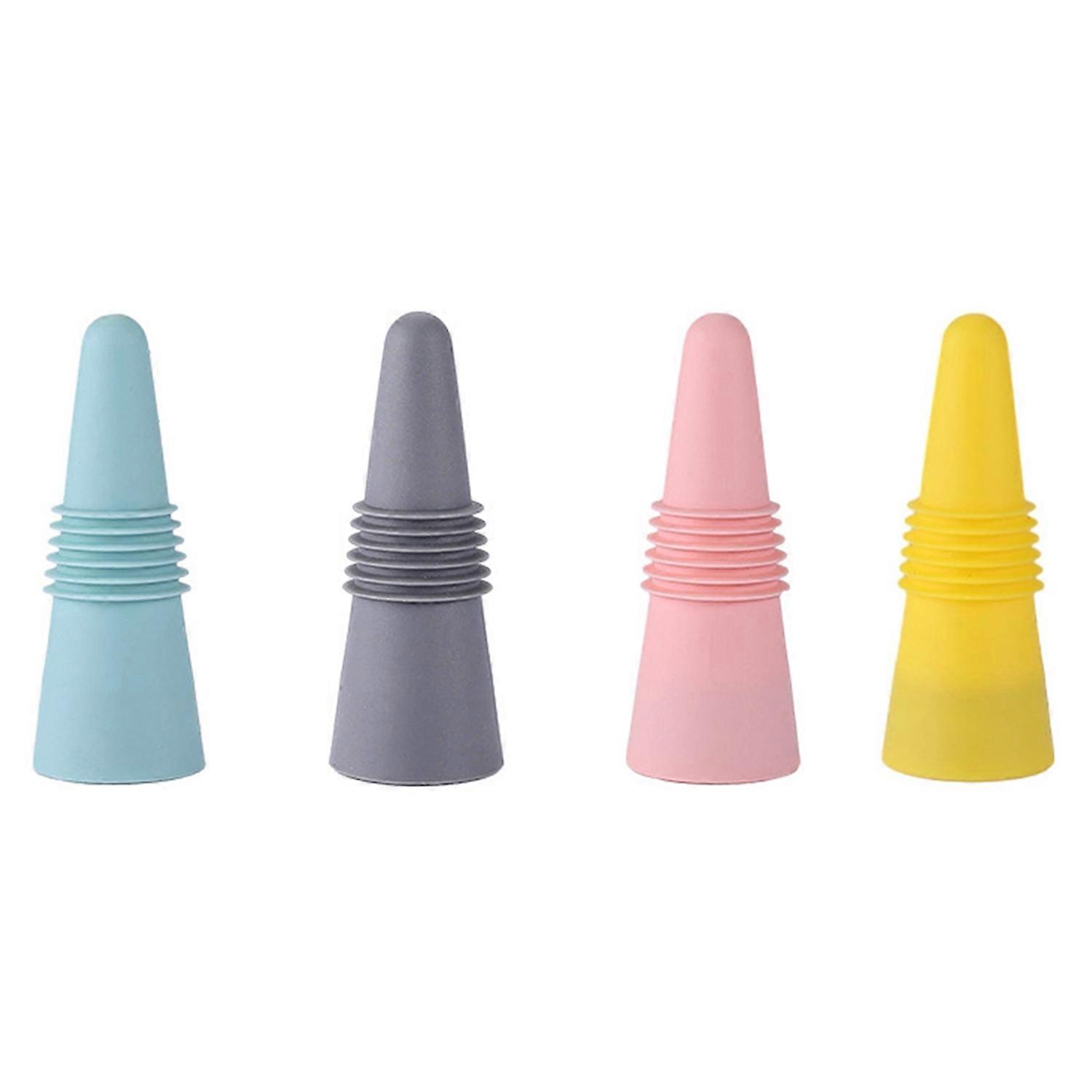 1/4 Pcs Bottle Cork Silicone Great Seal Leakproof Screw Texture No Odor Resuable Elastic Universal