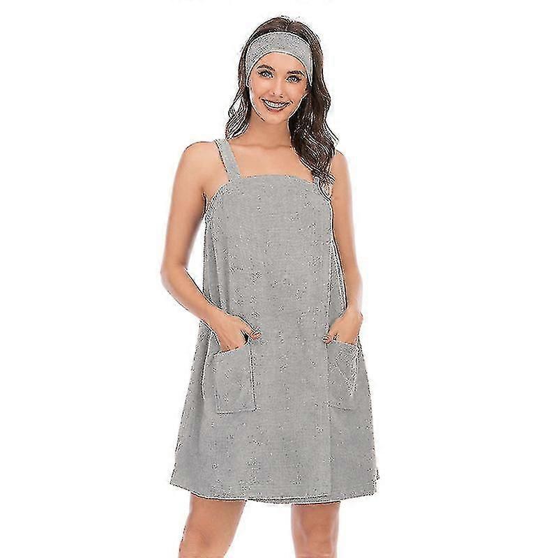 Women's Solid Colours Bath Shower Wrap Towel Dress