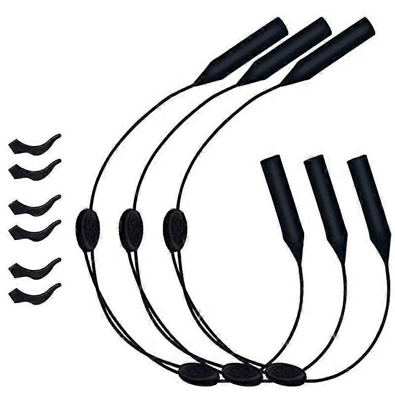 Glasses Strap Adjustable Eyewear Retainer 3Pcs Universal Fit Retainer + 6Pcs Glasses Ear Grip