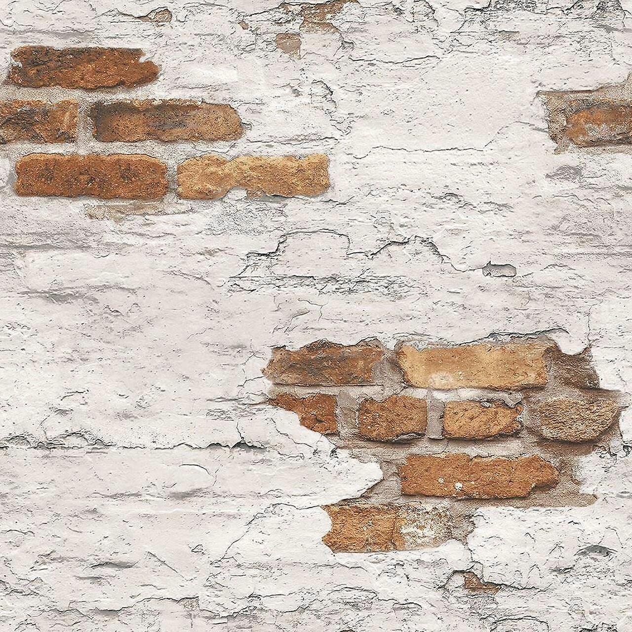 Galerie Realistic Worn Orange/Red Brick Wallpaper