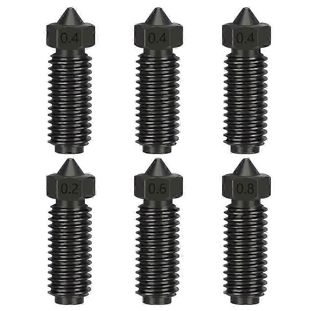 3D طابعة الطارد Hotend فوهة كيت ، 6 قطع فوهات الصلب صلابة ، فوهات درجة حرارة عالية ل 3