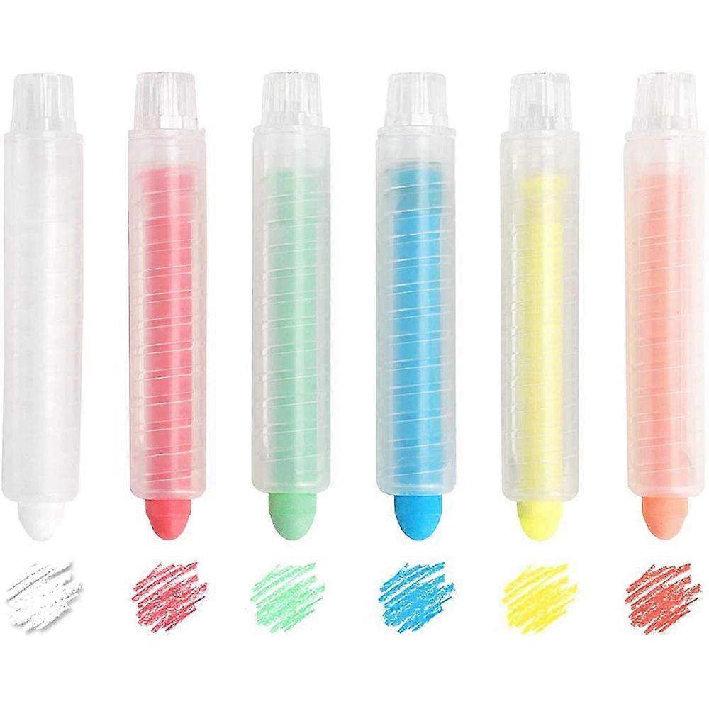 6PC Dustless Twistable Chalk Non- Colored Chalk Art Tool for Whiteboard Blackboard Kids Children Dr