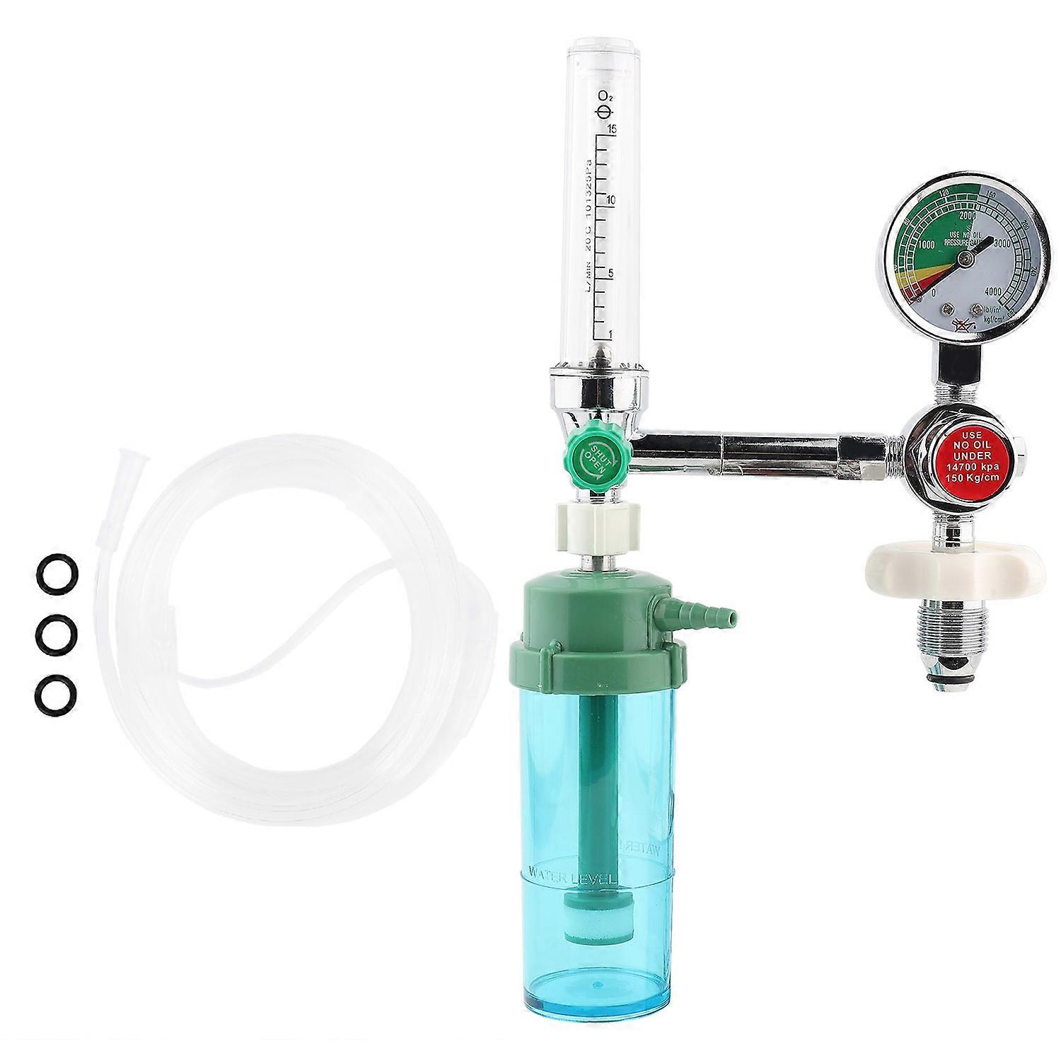 Oxygen Regulator Meter Pressure Flowmeter Reducer Manual Valve Air Inlet Male Thread G5/8‑14