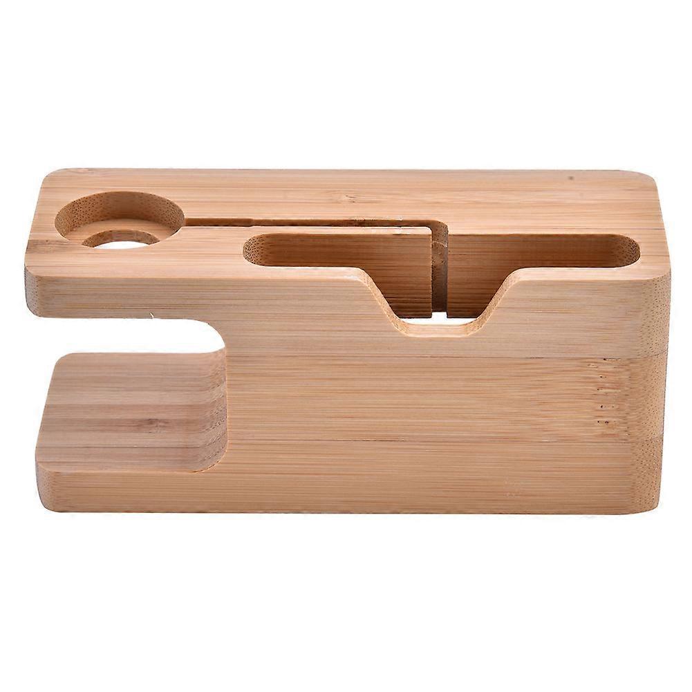 Bamboo Charging Dock Station Bracket Stand Holder For IOS