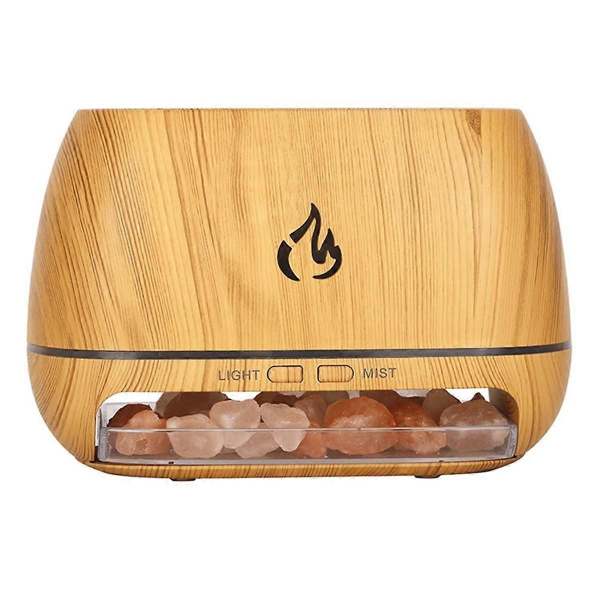 Salt Stone Aroma Air Humidifier Flame Colored Light NightLight Aromatherapy Essential Oil Diffuser