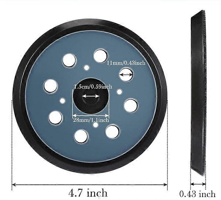 2Pcs 125mm 8 Hole Hook and Loop Orbital Replacement Sander Pad Sanding Pad (Blue)