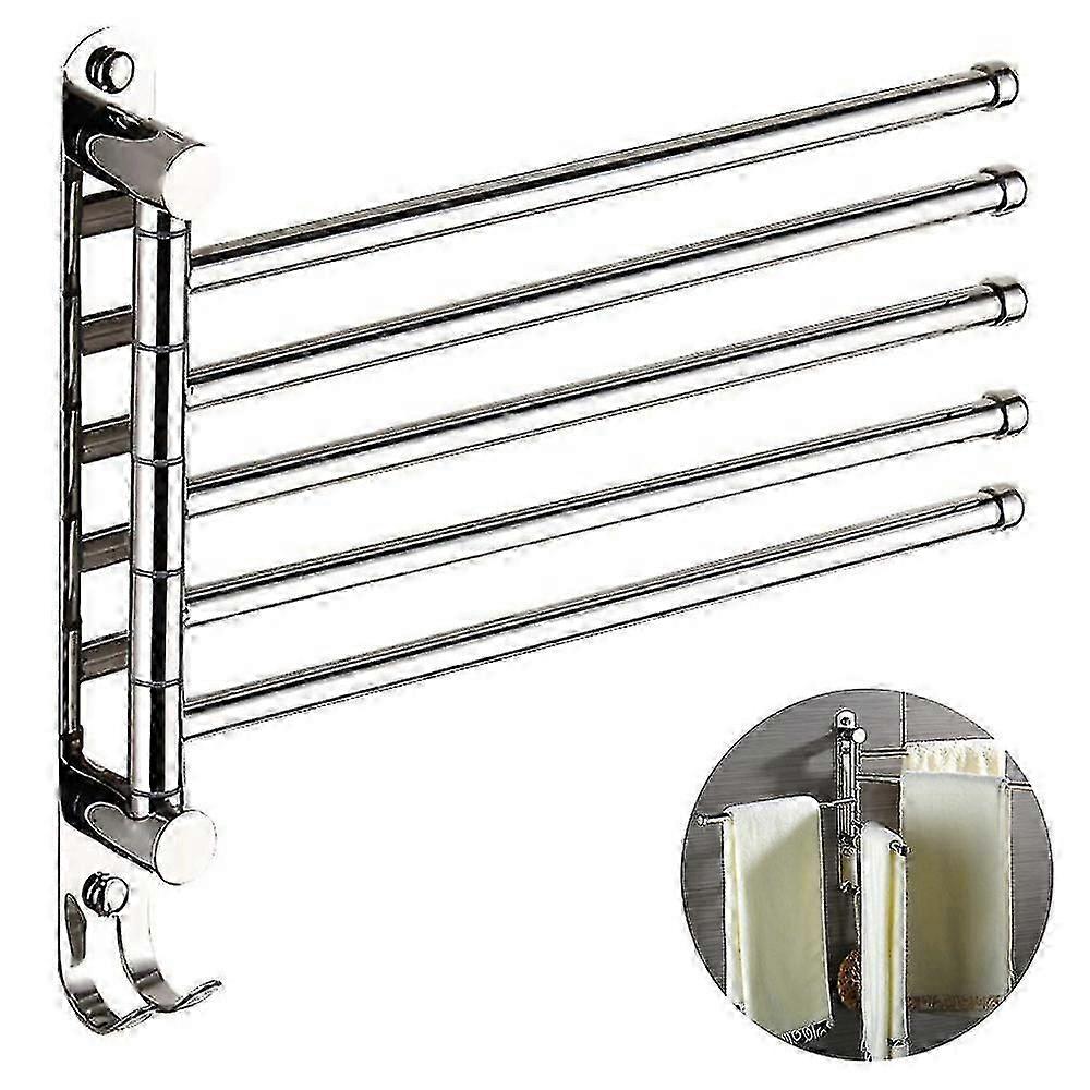 Rotating Towel Rack, Brushed Stainless Steel, Wall-mounted
