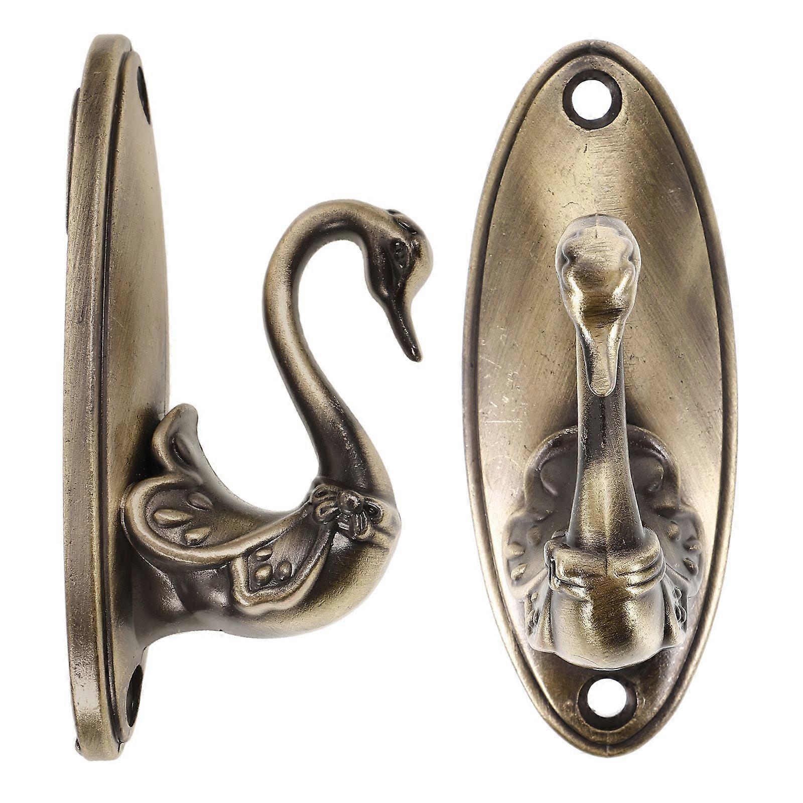 Ζευγάρι Swan Style Drapery Curtain Holdbacks Tieback Hooks (Χάλκινο)