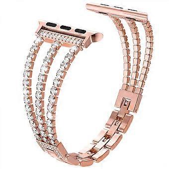 Compatible with Apple Watch Band 42/44/45mm Diamond Rhinestone Metal Link Bracelet Replacement for iWatch Series 8 7 6 5 4 3 2 1 SE