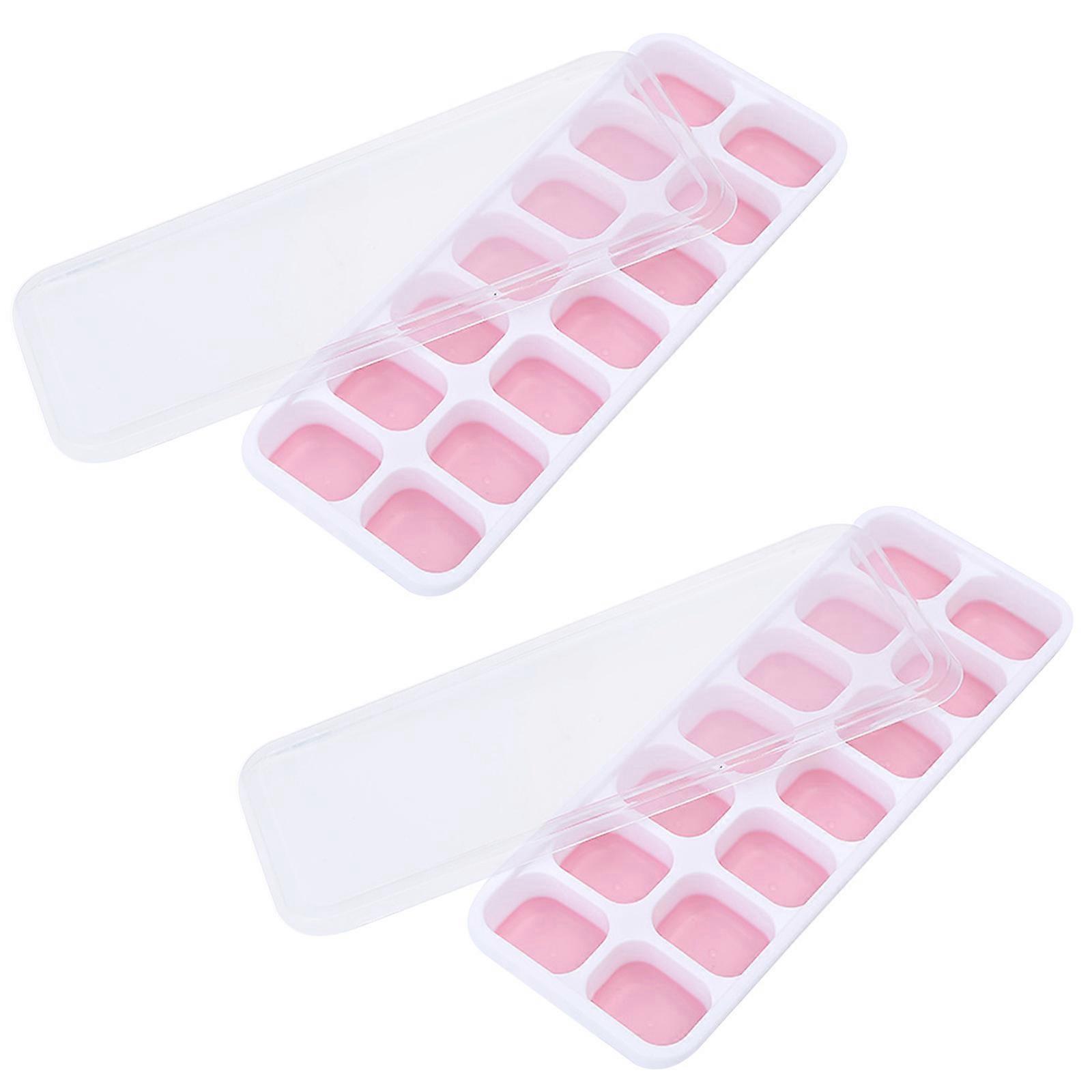 The Ice Cubes Tray With Lid With 14 Ice Cubes Can Be Flexibly Stacked