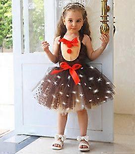 Spot Noel kız elbise çünkü karikatür elk aydınlık örgü etek