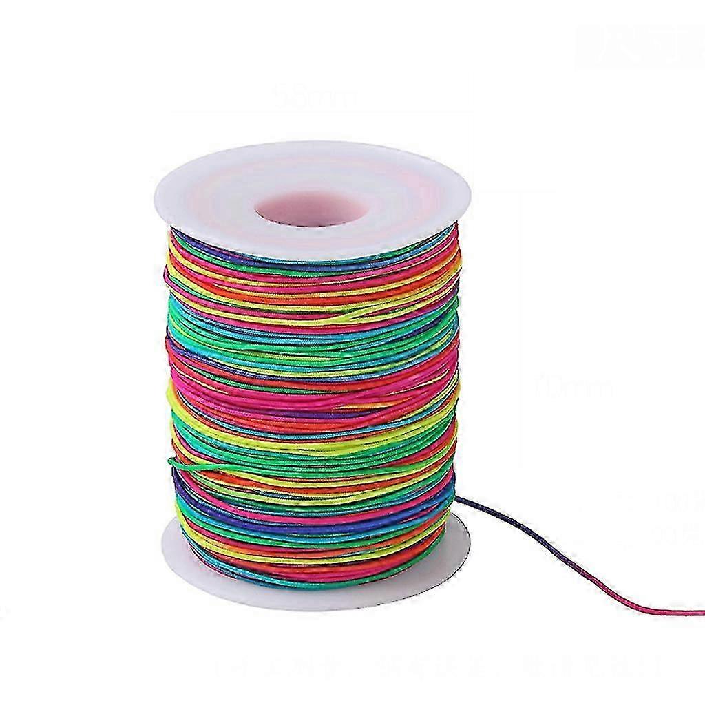 100m Rainbow Colourful Elastic Cord 1mm Thread Stretch String Craft For Beading Braiding Diy Jewelry Handmade
