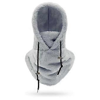 Hette Ski Maske Vindtett Fleece Hette For Menn Kvinner, Slouchy Lue Og Skjerf Combo Lys Grå