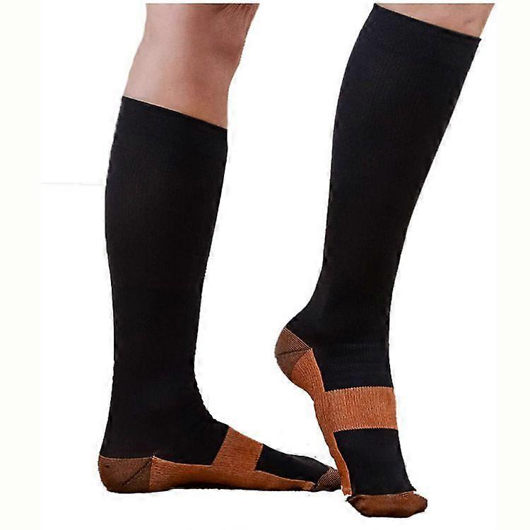 Compression Socks Unisex Copper Infused Fibers Compression Sock, Anti-Fatigue Mid-calf anti-varicose veins compression socks