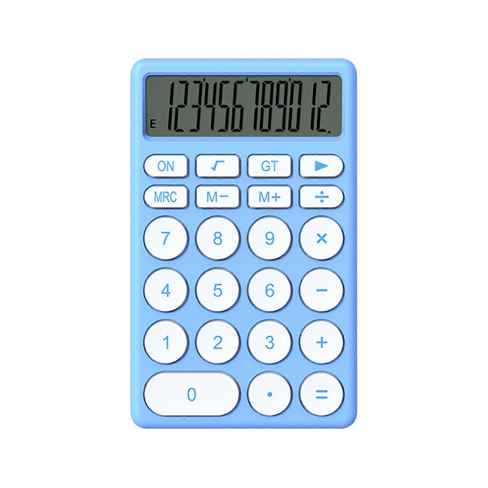 Small Desktop Calculator 12 Digits for School and Work Multiple Functions for Statistics and Science Calculations  Blue