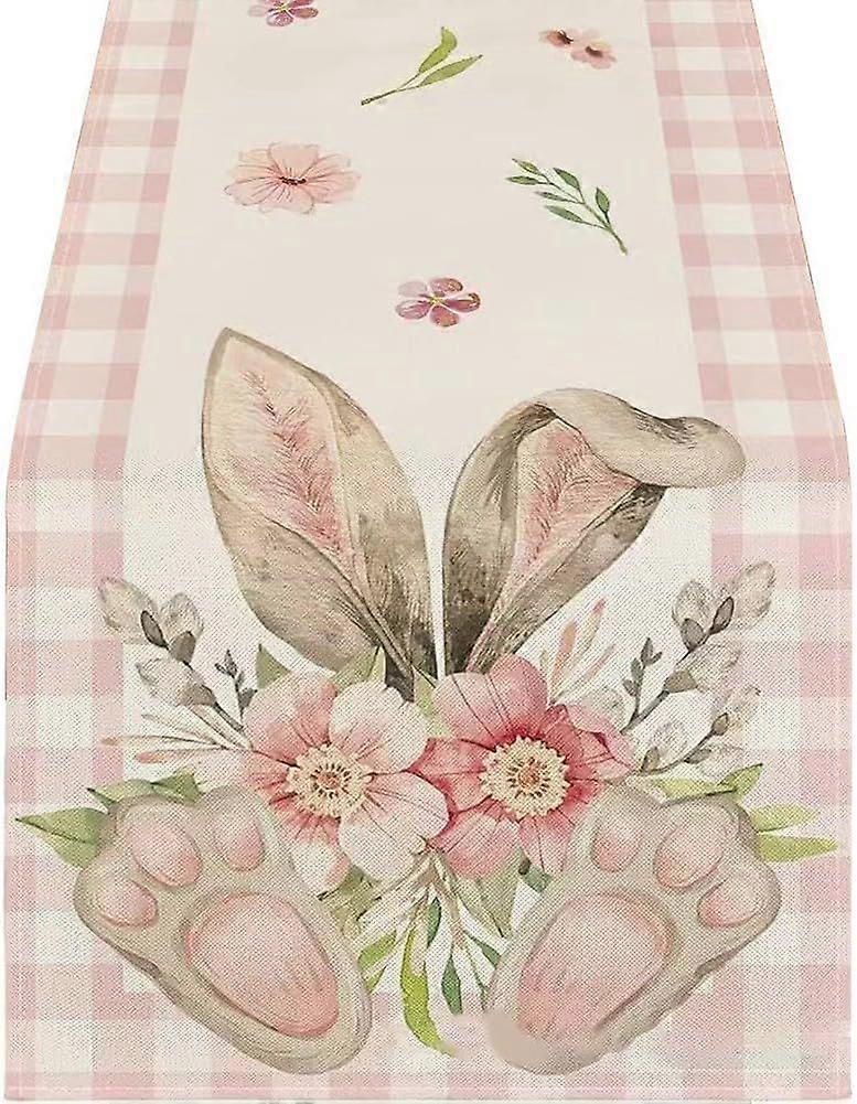 33cmx120cm Easter bunny table runner linen table runner with Easter bunny pattern