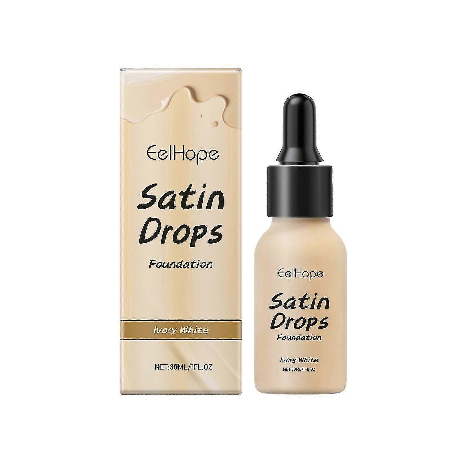 Satin Drops Foundation, Waterproof Long Lasting Makeup Foundation Drops, Satin Drops Foundation Color Correcting Moisturizer Nature Makup Effect