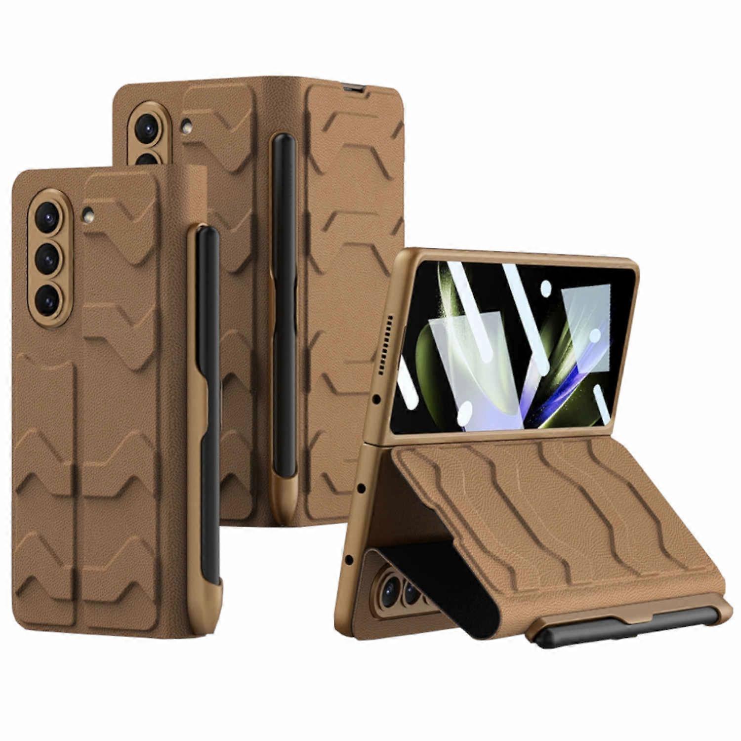 For Samsung Galaxy Z Fold5 Shockproof Synthetic Leather Case Pen Holder