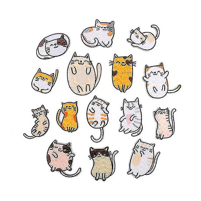 15 Pcs / set Cat Embroidery Cloth Stickers