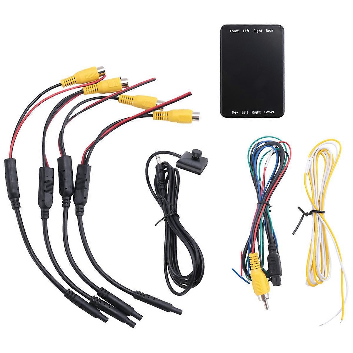 4 Way Cameras Switch System 360 View Car Camera Control Box for Rear