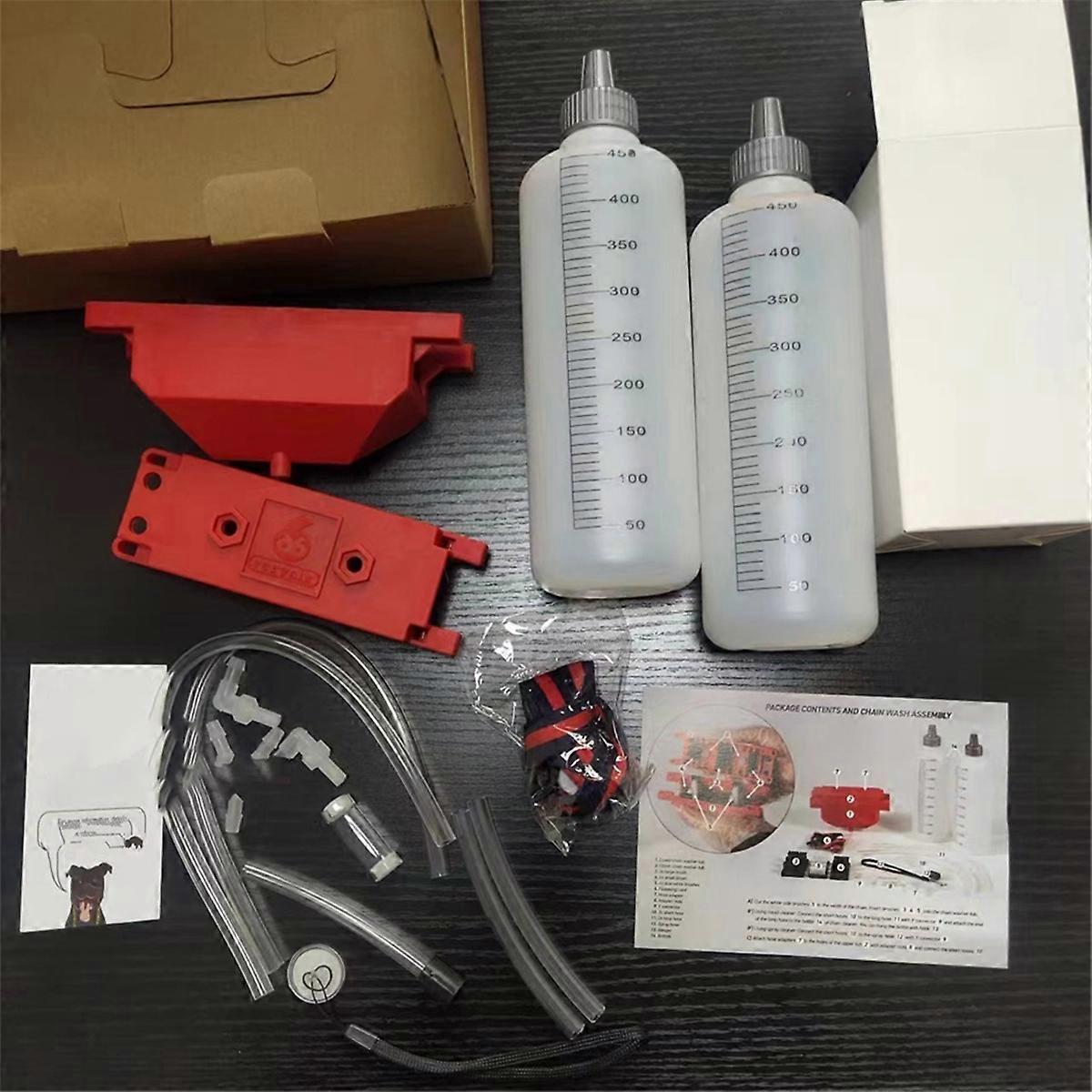 Motorcycle Automatic Chain Cleaning Kit Brush Washing Chain Maintenance Tools Automatic Chain Clean