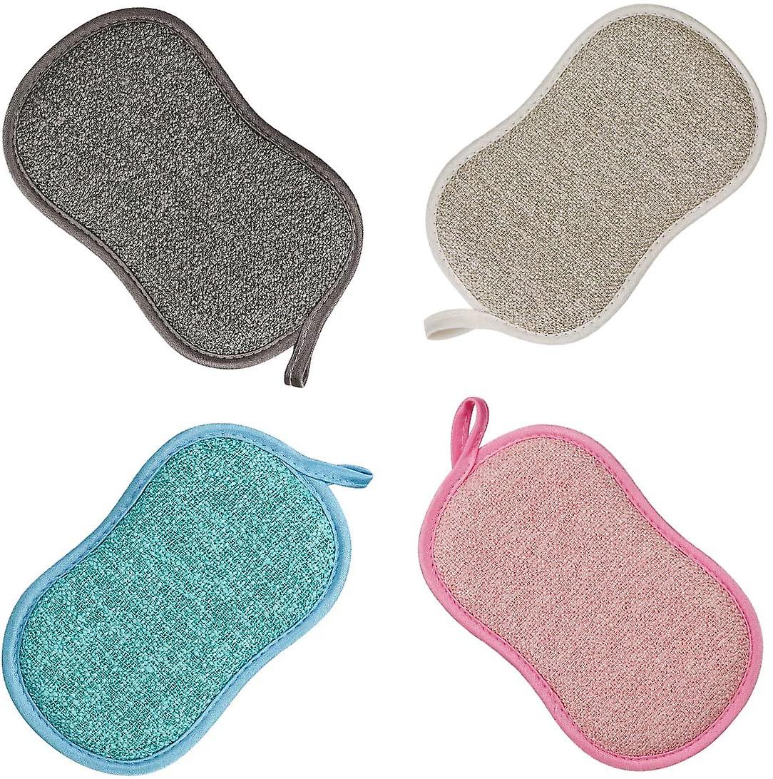 Washable Antibacterial Microfiber Reusable Double Sponge