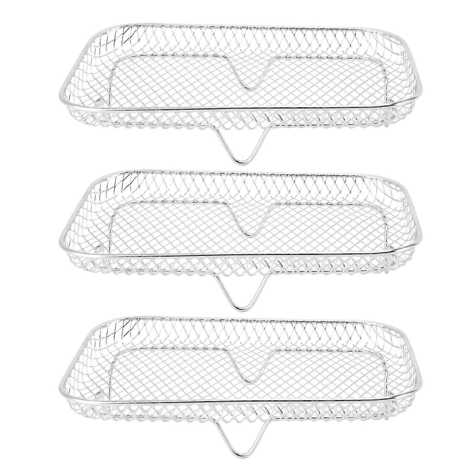 3PCS 8 Inch Fryer Rack Set 304 Stainless Steel Stackable Multi Layer Dehydrator Rack for Air Fryer Accessories Cosori Instant Vortex