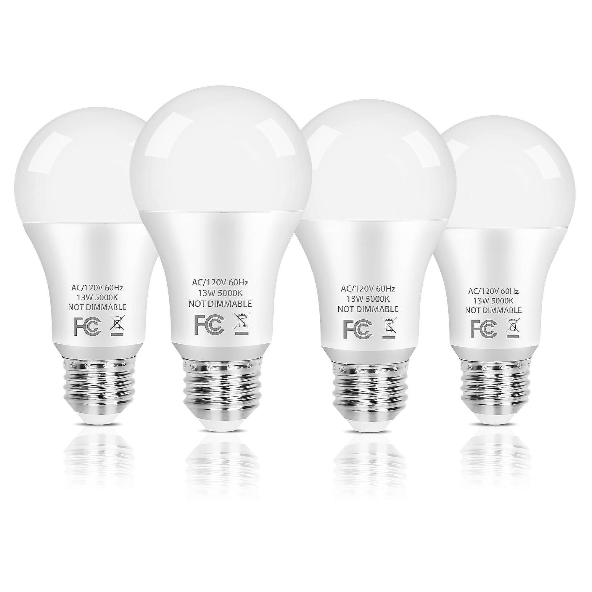 4 Pack LED Light Bulb Non-Dimmable 10W A19 Warm White Energy Efficient Home Lighting 2700K