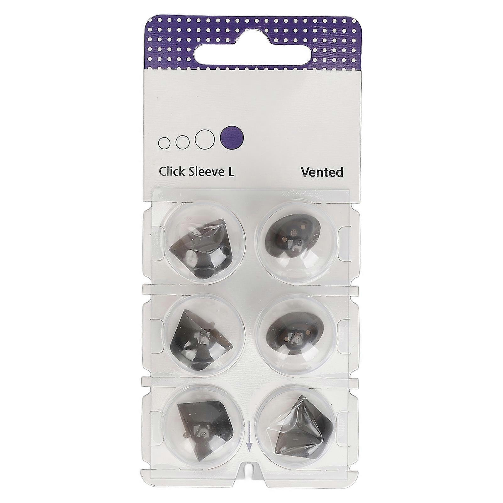 Lot de 6 manchons en silicone pour protéger les oreilles, lavables, amplificateur de son, noir, taille L