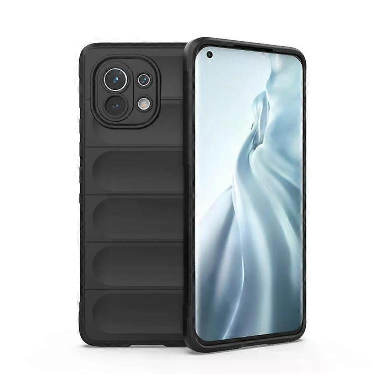 Xiaomi Mi 11 Phone Case-Magic Shield TPU + Flannel,Black Black