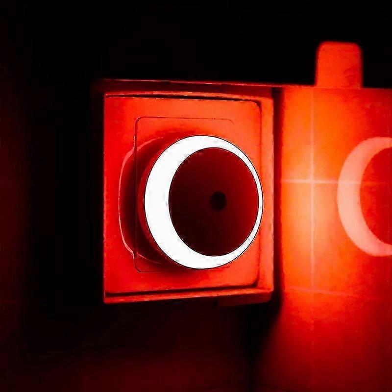 2-Pack Red LED Plug-In Round Night Light with Light Sensor, Energy-Efficient - Yalo