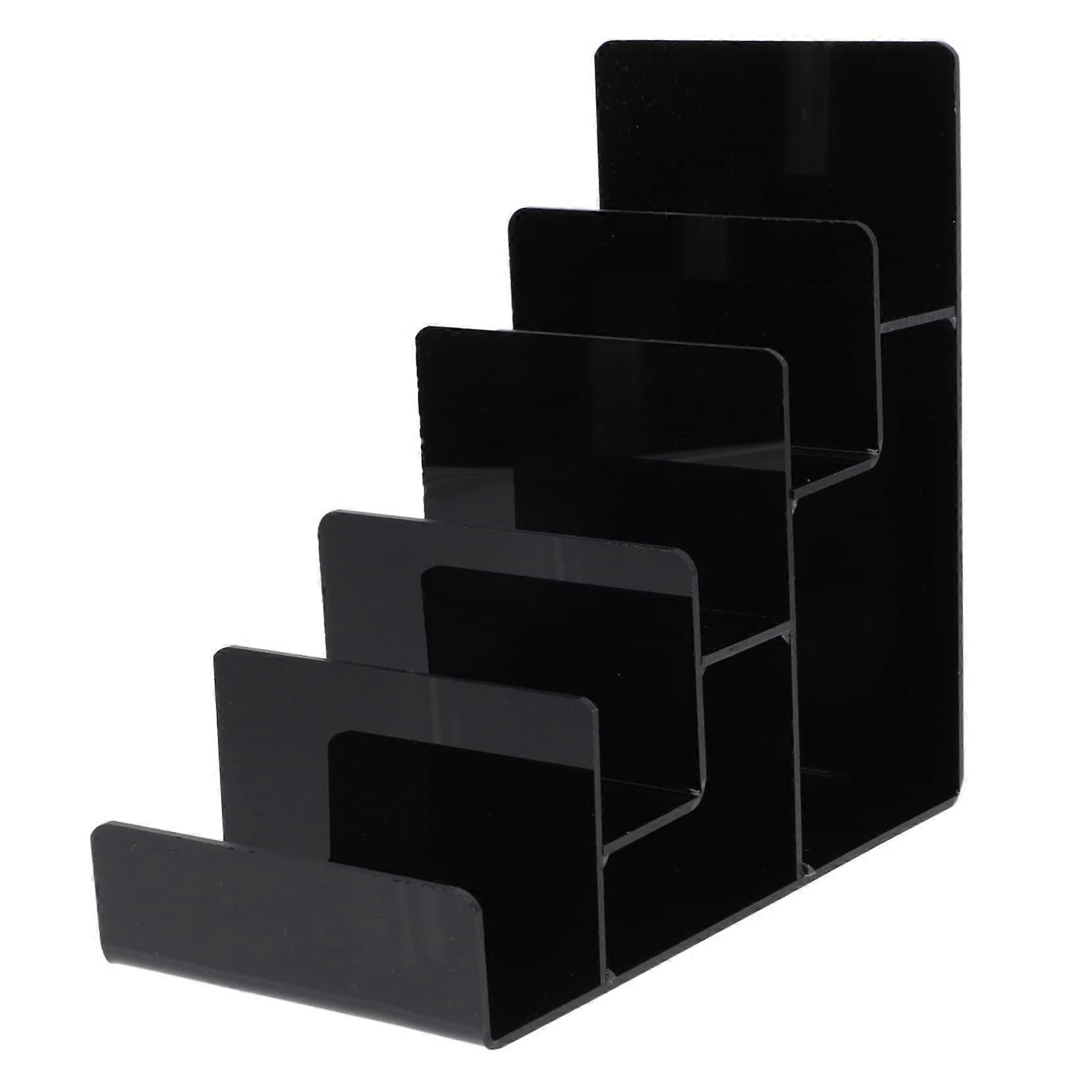 Trapezoidal Wallet Holder Purse Acrylic Storage Rack Multi Wallet Display Stand Black Large Size