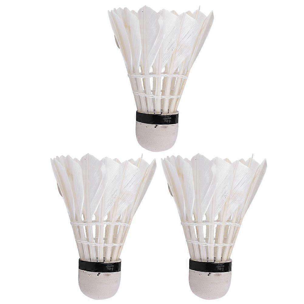 3pcs Goose Feather Shuttlecocks for Badminton Training Equipment