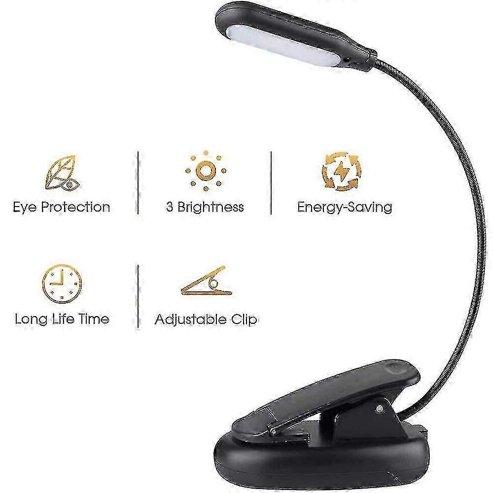 Reading Lamp Book Clamp 5 Leds 9 Mode Rechargeable Book Lamp
