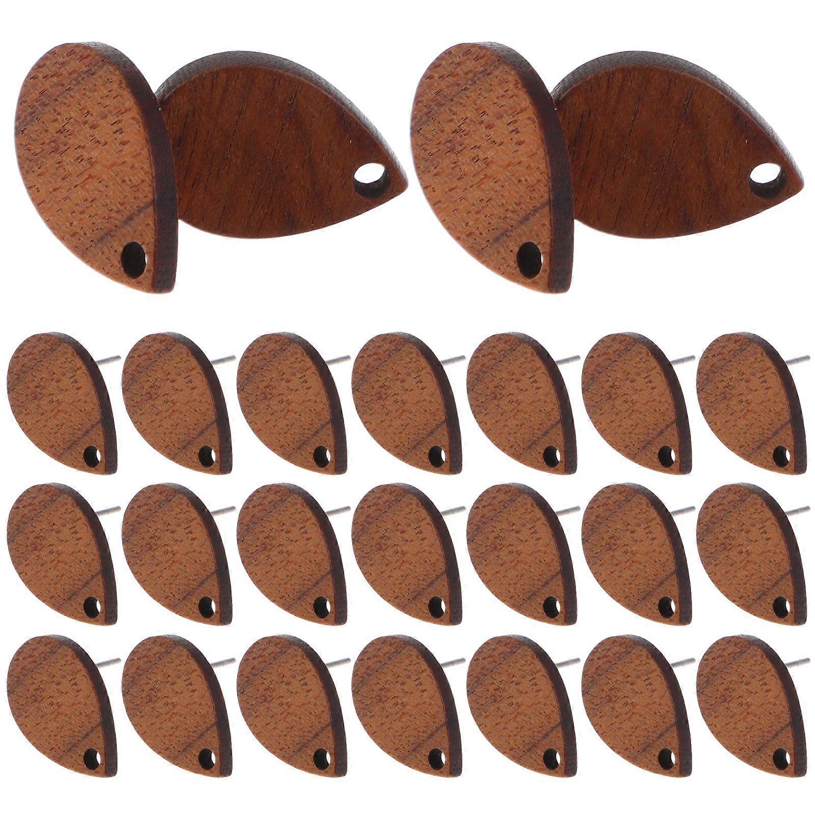 30pcs Wood Post Earring Studs Creative Earrings Accessories Earring Posts for Jewelry Making