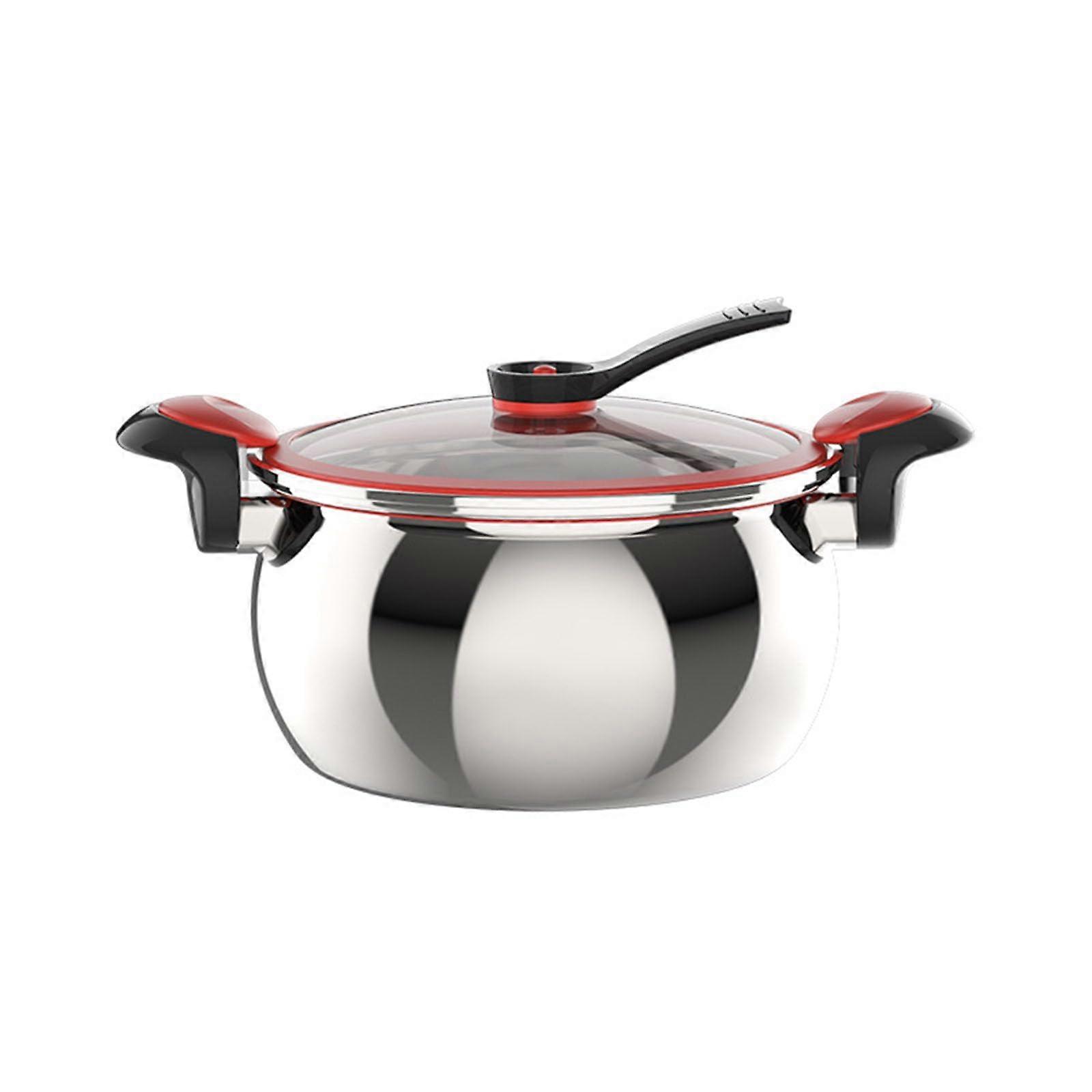 Micro Pressure Cooker,Big Capacity 304 Stainless Pot Steel with Visual Lid,NonStick Soup Pot