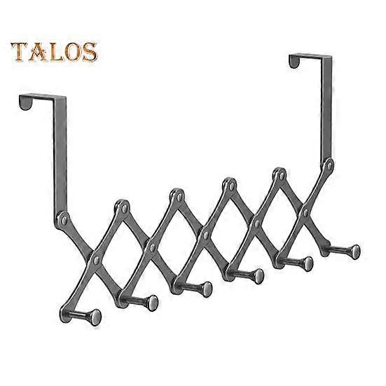 Door Hook Durable Construction Strong Load-bearing Retractable Design Simple Installation Towel Storage Holder with 6 Hooks