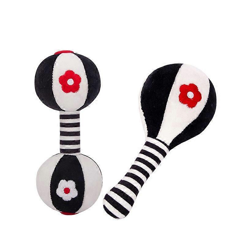 Giocattoli a sonagli morbidi sensoriali per bambini, set di sonagli a mano per neonati in bianco e nero Giocattoli a sonagli per bambini di formazi...