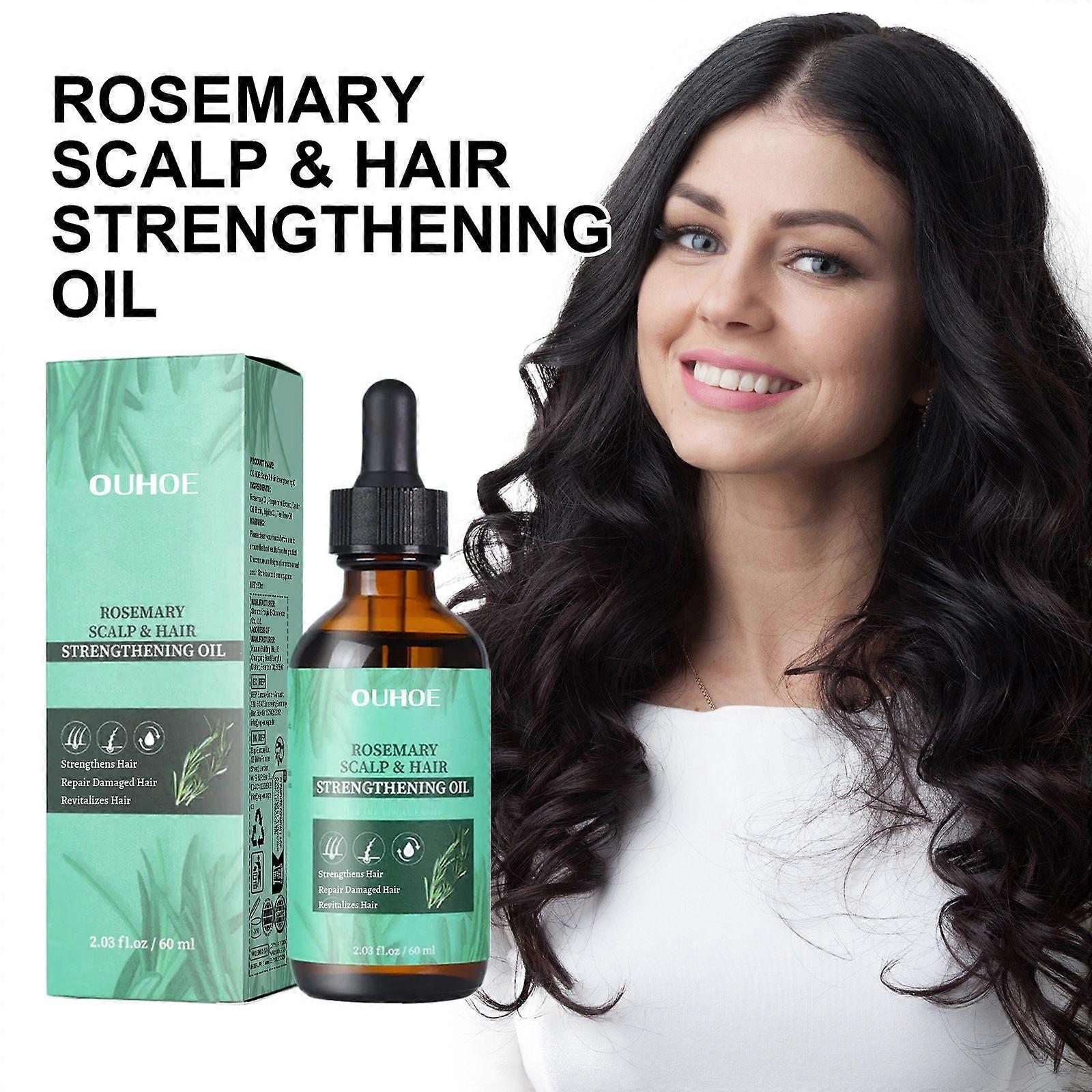 60ml OUHOE Rosemary Hair Oil Herbal Serum for Scalp Support & Shine