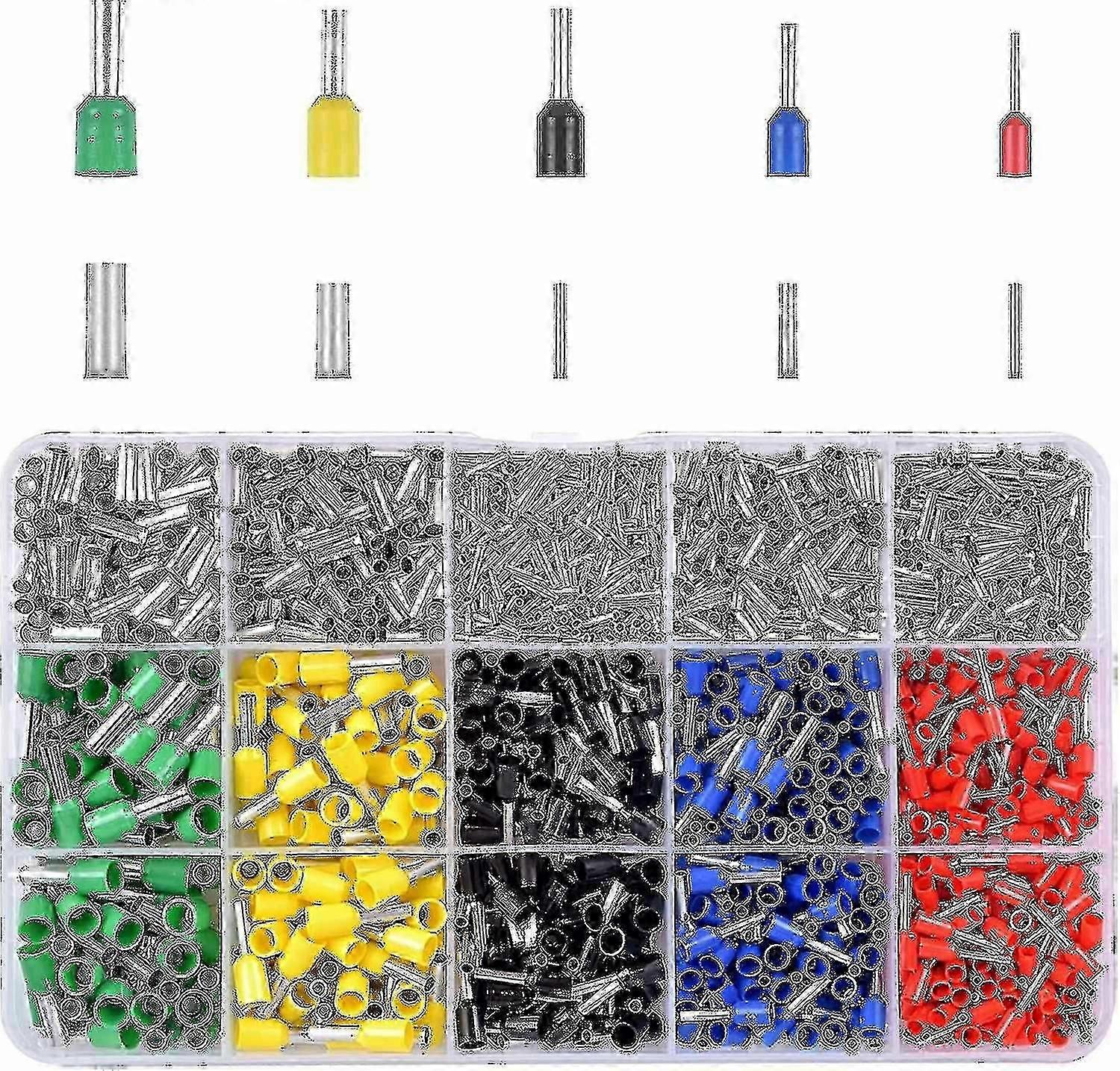 1640 Pcs Pre-insulated/ Non-insulated Lugs Wire Ferrules Insulated Crimp Terminals Wiring Ferrules