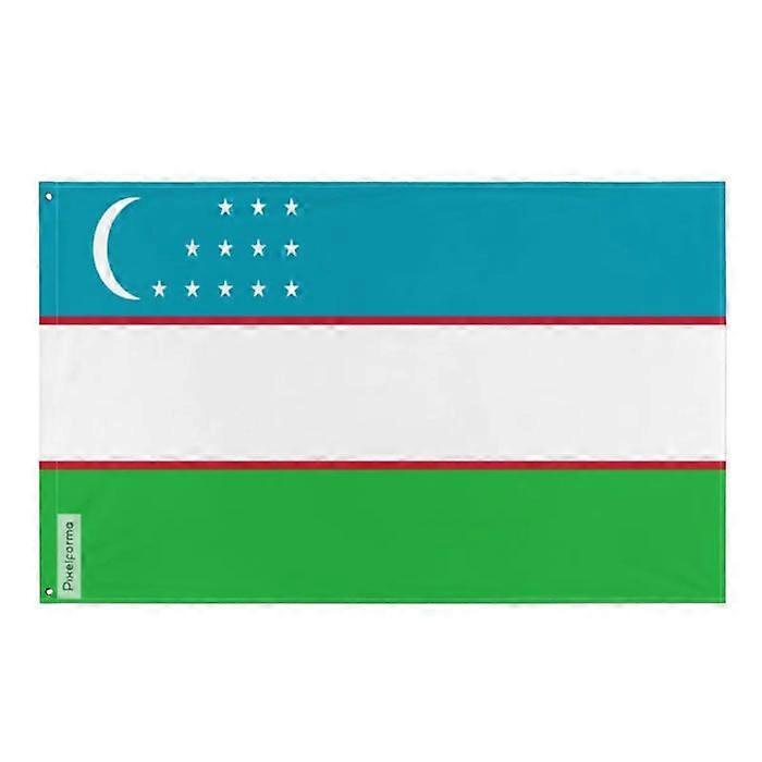 Flag of Uzbekistan – 64 x 96 cm – Polyester – Iron eyelets – Durable