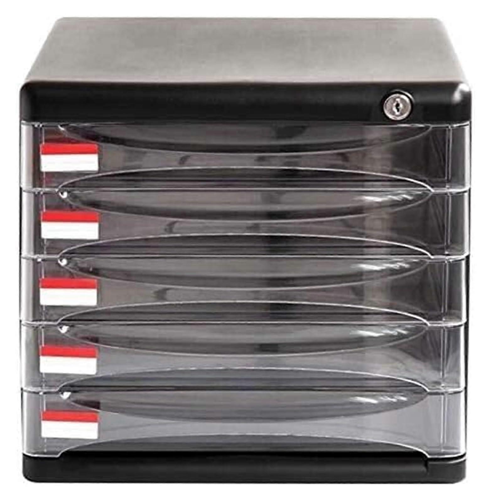 File Cabinet with Locking Design, Comfortable Pull-Out Drawers, Office Storage Organizer, 3-Drawer, Black Wood Finish