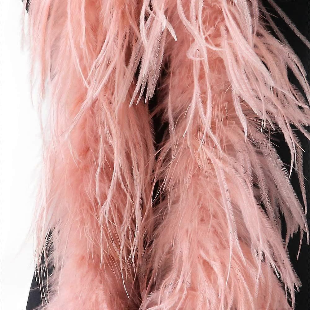Red Ostrich Feather Boas for DIY Crafts, Fluffy Shawl with 2 Ply Layers, Shrimp Pink Color, Available in 4/6/8/10 Plumes